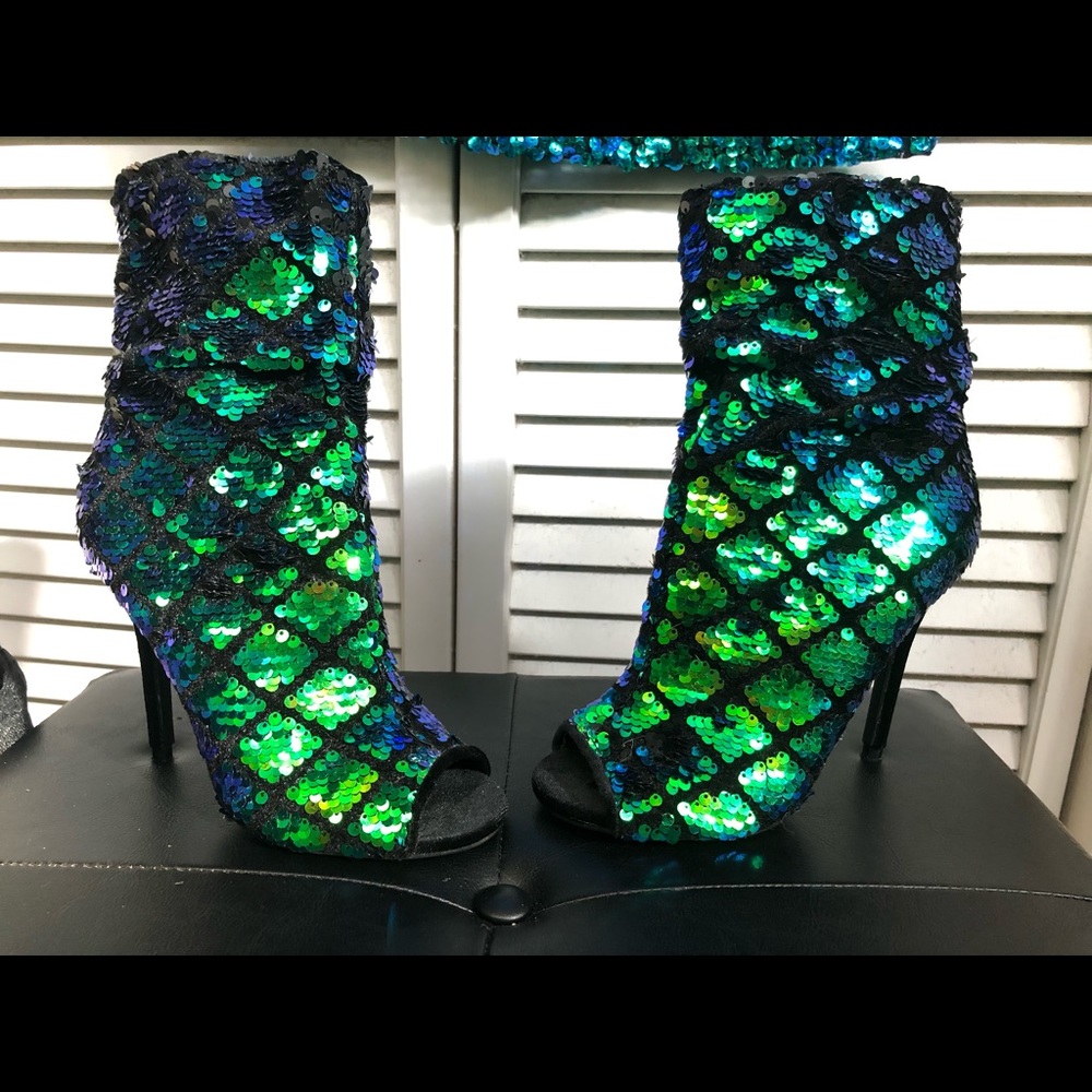 Sequin Dress and pair of high heels